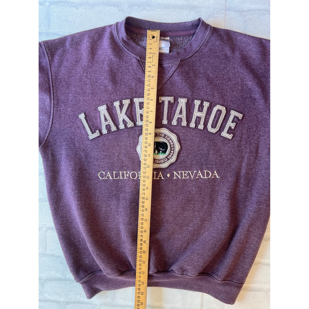 Lake Tahoe Retro Gorpcore Sweatshirt Purple Heather Medium oversized - Picture 5 of 7